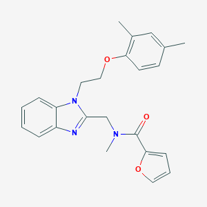 molecular formula C24H25N3O3 B368413 N-({1-[2-(2,4-dimethylphenoxy)ethyl]-1H-1,3-benzodiazol-2-yl}methyl)-N-methylfuran-2-carboxamide CAS No. 919976-70-8