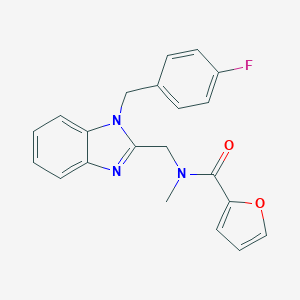 molecular formula C21H18FN3O2 B368417 N-{[1-(4-fluorobenzyl)-1H-benzimidazol-2-yl]methyl}-N-methyl-2-furamide CAS No. 919976-22-0