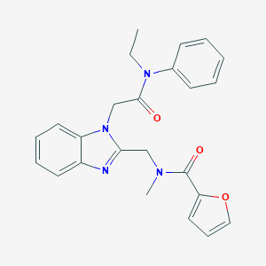 molecular formula C24H24N4O3 B368418 N-ethyl-2-{2-[(2-furyl-N-methylcarbonylamino)methyl]benzimidazolyl}-N-phenylac etamide CAS No. 919977-89-2