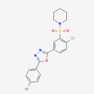 1-({5-[5-(4-bromophenyl)-1,3,4-oxadiazol-2-yl]-2-chlorophenyl}sulfonyl)piperidine