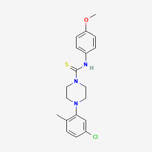 molecular formula C19H22ClN3OS B3684207 4-(5-chloro-2-methylphenyl)-N-(4-methoxyphenyl)piperazine-1-carbothioamide 