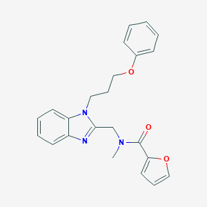 molecular formula C23H23N3O3 B368421 2-呋喃基-N-甲基-N-{[1-(3-苯氧基丙基)苯并咪唑-2-基]甲基}甲酰胺 CAS No. 919977-69-8