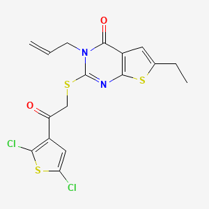 molecular formula C17H14Cl2N2O2S3 B3684216 3-allyl-2-{[2-(2,5-dichloro-3-thienyl)-2-oxoethyl]thio}-6-ethylthieno[2,3-d]pyrimidin-4(3H)-one 