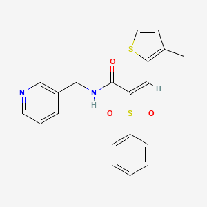 3-(3-methyl-2-thienyl)-2-(phenylsulfonyl)-N-(3-pyridinylmethyl)acrylamide