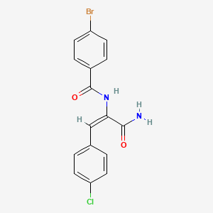 N-[(E)-3-amino-1-(4-chlorophenyl)-3-oxoprop-1-en-2-yl]-4-bromobenzamide