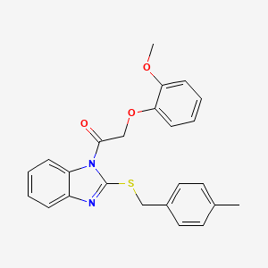 molecular formula C24H22N2O3S B3684270 2-(2-methoxyphenoxy)-1-{2-[(4-methylbenzyl)sulfanyl]-1H-benzimidazol-1-yl}ethanone 