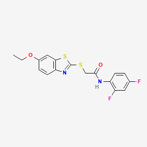 molecular formula C17H14F2N2O2S2 B3684275 N-(2,4-difluorophenyl)-2-[(6-ethoxy-1,3-benzothiazol-2-yl)sulfanyl]acetamide 