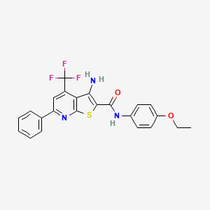 3-amino-N-(4-ethoxyphenyl)-6-phenyl-4-(trifluoromethyl)thieno[2,3-b]pyridine-2-carboxamide