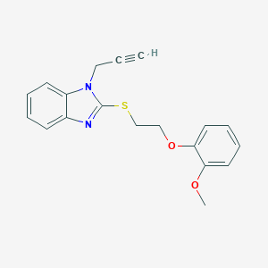 molecular formula C19H18N2O2S B368432 1-Methoxy-2-[2-(1-prop-2-ynylbenzimidazol-2-ylthio)ethoxy]benzene CAS No. 919975-71-6