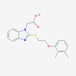 molecular formula C19H20N2O3S B368433 2-{2-[2-(2,3-Dimethylphenoxy)ethylthio]benzimidazolyl}acetic acid CAS No. 943105-28-0