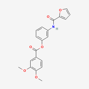 molecular formula C20H17NO6 B3684334 [3-(Furan-2-carbonylamino)phenyl] 3,4-dimethoxybenzoate 