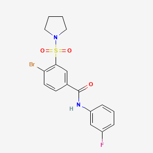 4-bromo-N-(3-fluorophenyl)-3-pyrrolidin-1-ylsulfonylbenzamide