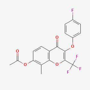 3-(4-fluorophenoxy)-8-methyl-4-oxo-2-(trifluoromethyl)-4H-chromen-7-yl acetate