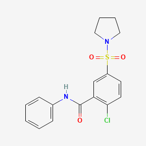 molecular formula C17H17ClN2O3S B3684368 2-chloro-N-phenyl-5-pyrrolidin-1-ylsulfonylbenzamide 