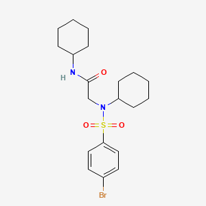 molecular formula C20H29BrN2O3S B3684388 N~2~-[(4-bromophenyl)sulfonyl]-N,N~2~-dicyclohexylglycinamide 