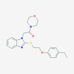 2-{2-[2-(4-Ethylphenoxy)ethylthio]benzimidazolyl}-1-morpholin-4-ylethan-1-one