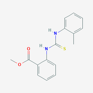 molecular formula C16H16N2O2S B3684412 methyl 2-({[(2-methylphenyl)amino]carbonothioyl}amino)benzoate 