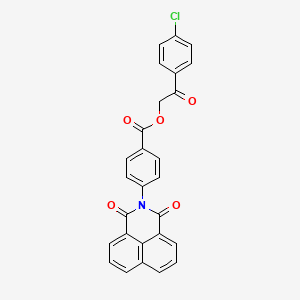 molecular formula C27H16ClNO5 B3684422 2-(4-chlorophenyl)-2-oxoethyl 4-(1,3-dioxo-1H-benzo[de]isoquinolin-2(3H)-yl)benzoate 