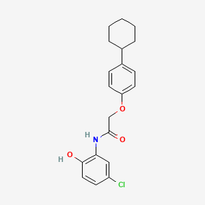 molecular formula C20H22ClNO3 B3684446 N-(5-chloro-2-hydroxyphenyl)-2-(4-cyclohexylphenoxy)acetamide 