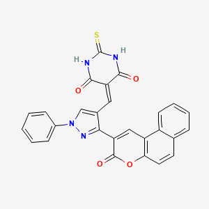 5-{[3-(3-oxo-3H-benzo[f]chromen-2-yl)-1-phenyl-1H-pyrazol-4-yl]methylene}-2-thioxodihydro-4,6(1H,5H)-pyrimidinedione