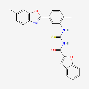 3-(1-BENZOFURAN-2-CARBONYL)-1-[2-METHYL-5-(6-METHYL-1,3-BENZOXAZOL-2-YL)PHENYL]THIOUREA