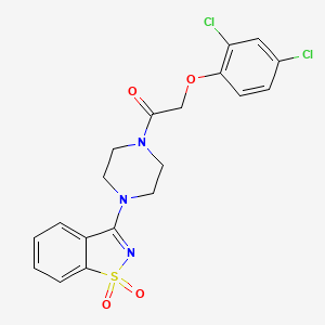 2-(2,4-Dichlorophenoxy)-1-[4-(1,1-dioxido-1,2-benzothiazol-3-yl)piperazin-1-yl]ethanone