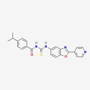 molecular formula C23H20N4O2S B3684486 4-(propan-2-yl)-N-{[2-(pyridin-4-yl)-1,3-benzoxazol-5-yl]carbamothioyl}benzamide 