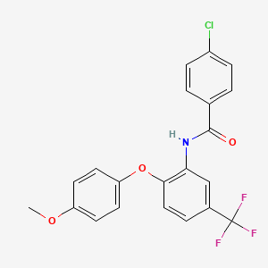 4-chloro-N-[2-(4-methoxyphenoxy)-5-(trifluoromethyl)phenyl]benzamide