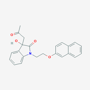 molecular formula C23H21NO4 B368451 3-羟基-1-(2-(萘-2-氧基)乙基)-3-(2-氧代丙基)吲哚-2-酮 CAS No. 879043-76-2