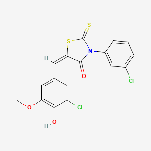 5-(3-chloro-4-hydroxy-5-methoxybenzylidene)-3-(3-chlorophenyl)-2-thioxo-1,3-thiazolidin-4-one