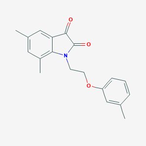 molecular formula C19H19NO3 B368453 5,7-二甲基-1-[2-(3-甲基苯氧基)乙基]-1H-吲哚-2,3-二酮 CAS No. 883279-97-8