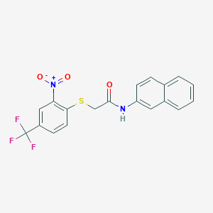 N-(naphthalen-2-yl)-2-{[2-nitro-4-(trifluoromethyl)phenyl]sulfanyl}acetamide