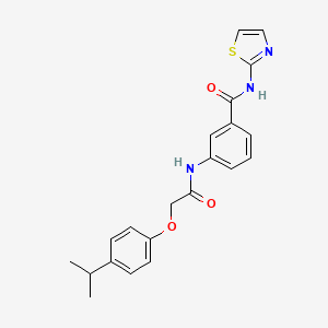 molecular formula C21H21N3O3S B3684534 3-{[(4-isopropylphenoxy)acetyl]amino}-N-1,3-thiazol-2-ylbenzamide 