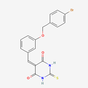 5-({3-[(4-BROMOBENZYL)OXY]PHENYL}METHYLENE)-2-THIOXODIHYDRO-4,6(1H,5H)-PYRIMIDINEDIONE