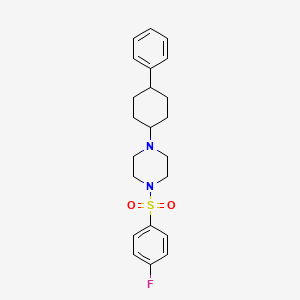 molecular formula C22H27FN2O2S B3684561 1-[(4-fluorophenyl)sulfonyl]-4-(4-phenylcyclohexyl)piperazine 