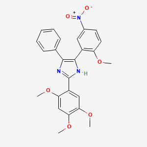 molecular formula C25H23N3O6 B3684595 5-(2-methoxy-5-nitrophenyl)-4-phenyl-2-(2,4,5-trimethoxyphenyl)-1H-imidazole 