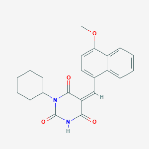 (5Z)-1-cyclohexyl-5-[(4-methoxynaphthalen-1-yl)methylidene]-1,3-diazinane-2,4,6-trione