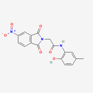 molecular formula C17H13N3O6 B3684620 N-(2-hydroxy-5-methylphenyl)-2-(5-nitro-1,3-dioxoisoindol-2-yl)acetamide 