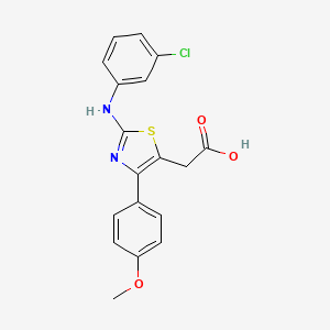 2-[2-(3-Chloroanilino)-4-(4-methoxyphenyl)-1,3-thiazol-5-yl]acetic acid