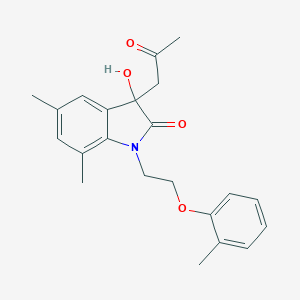 3-hydroxy-5,7-dimethyl-1-[2-(2-methylphenoxy)ethyl]-3-(2-oxopropyl)-1,3-dihydro-2H-indol-2-one