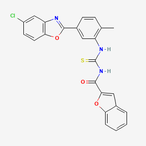 molecular formula C24H16ClN3O3S B3684667 N-{[5-(5-chloro-1,3-benzoxazol-2-yl)-2-methylphenyl]carbamothioyl}-1-benzofuran-2-carboxamide 