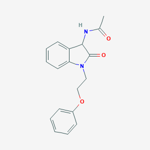molecular formula C18H18N2O3 B368467 N-[2-oxo-1-(2-phenoxyethyl)-2,3-dihydro-1H-indol-3-yl]acetamide CAS No. 1008935-23-6