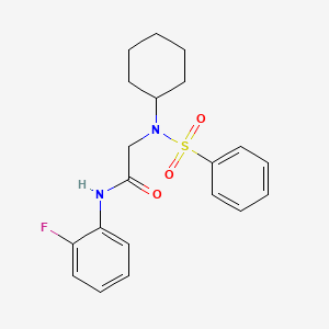 molecular formula C20H23FN2O3S B3684676 N~2~-cyclohexyl-N~1~-(2-fluorophenyl)-N~2~-(phenylsulfonyl)glycinamide 