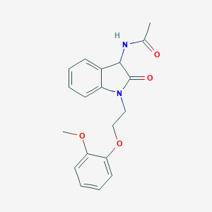 molecular formula C19H20N2O4 B368469 N-{1-[2-(2-methoxyphenoxy)ethyl]-2-oxo-2,3-dihydro-1H-indol-3-yl}acetamide CAS No. 1008976-64-4