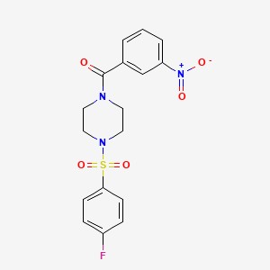 {4-[(4-FLUOROPHENYL)SULFONYL]PIPERAZINO}(3-NITROPHENYL)METHANONE