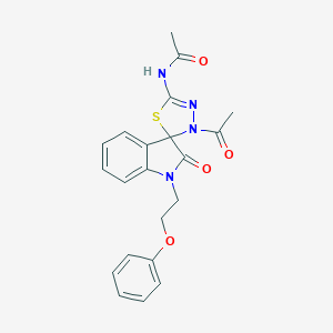 molecular formula C21H20N4O4S B368476 N-[4-乙酰-2'-氧代-1'-(2-苯氧基乙基)螺[1,3,4-噻二唑-5,3'-吲哚]-2-基]乙酰胺 CAS No. 902255-09-8