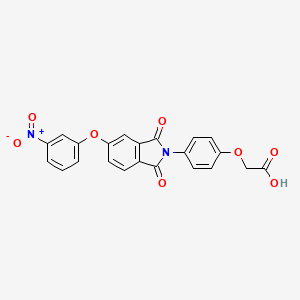 molecular formula C22H14N2O8 B3684804 {4-[5-(3-nitrophenoxy)-1,3-dioxo-1,3-dihydro-2H-isoindol-2-yl]phenoxy}acetic acid 