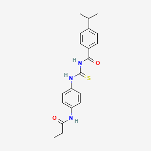 N-{[4-(propanoylamino)phenyl]carbamothioyl}-4-(propan-2-yl)benzamide