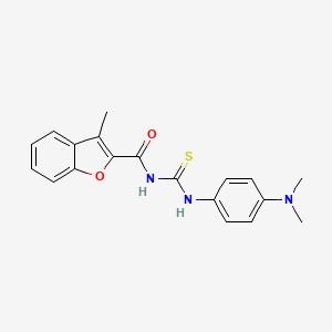 molecular formula C19H19N3O2S B3684834 N-({[4-(dimethylamino)phenyl]amino}carbonothioyl)-3-methyl-1-benzofuran-2-carboxamide 