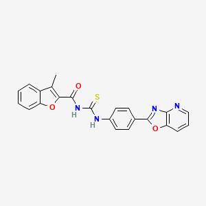 molecular formula C23H16N4O3S B3684846 3-methyl-N-[[4-([1,3]oxazolo[4,5-b]pyridin-2-yl)phenyl]carbamothioyl]-1-benzofuran-2-carboxamide 